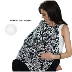 Blue and White Floral Nursing Cover